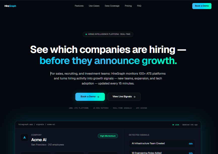 HireGraph — hiring intelligence dashboard
